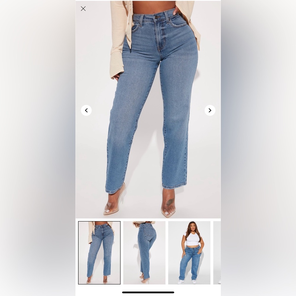 Fashion Nova Blue Straight Leg Jeans